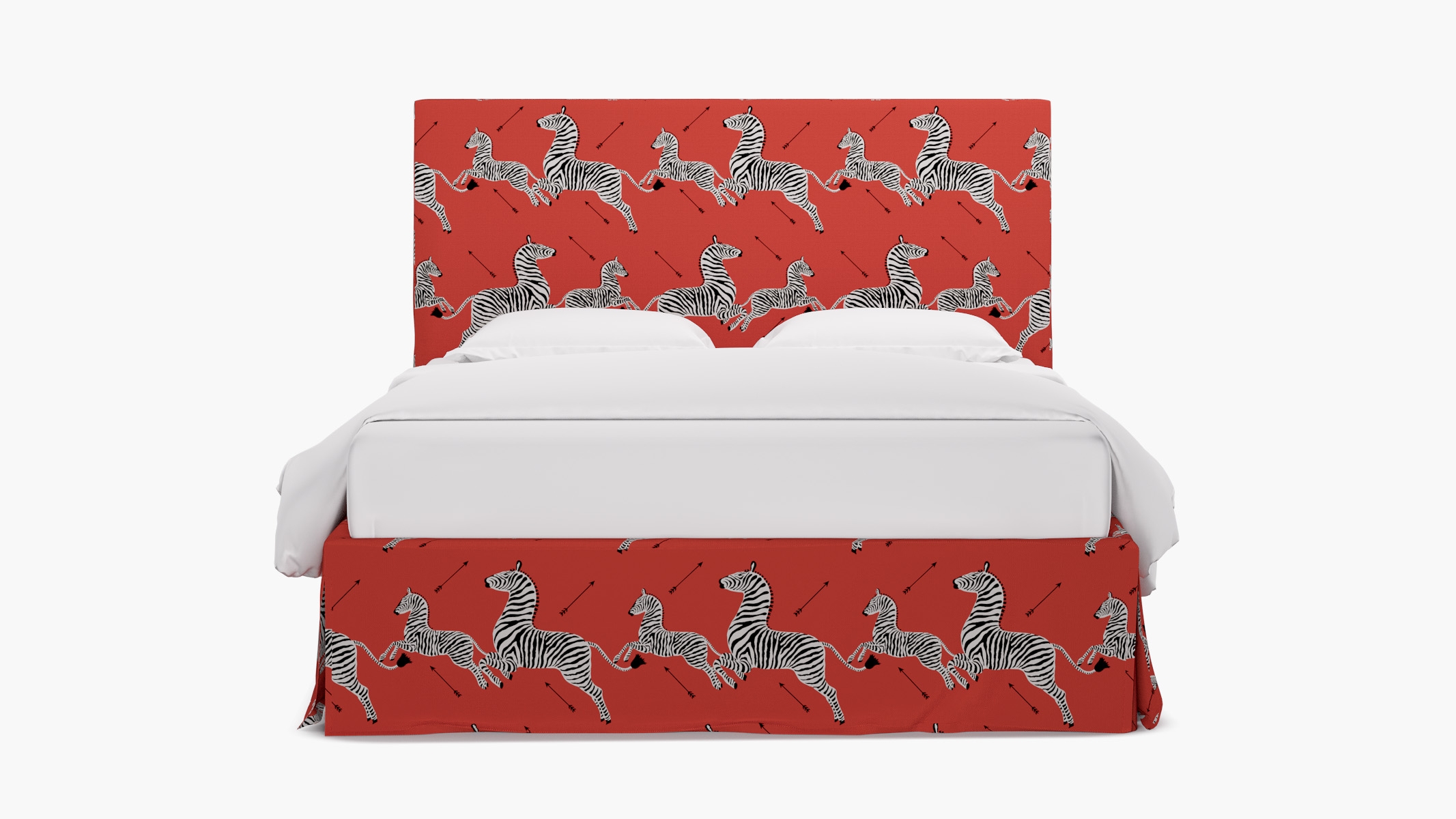 Slipcovered Bed, Coral Zebra, Twin - Image 0