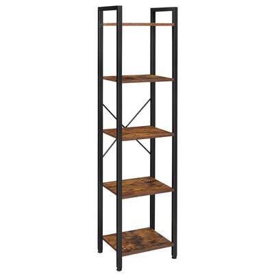 17 Stories 5-Tier Bookshelf, Bookcase, Storage Shelving Unit With 5 Shelves, For Study, Living Room, Bedroom, 15.7 X 11.8X 57.5 Inches, Industrial, Rustic Brown And Black - Image 0