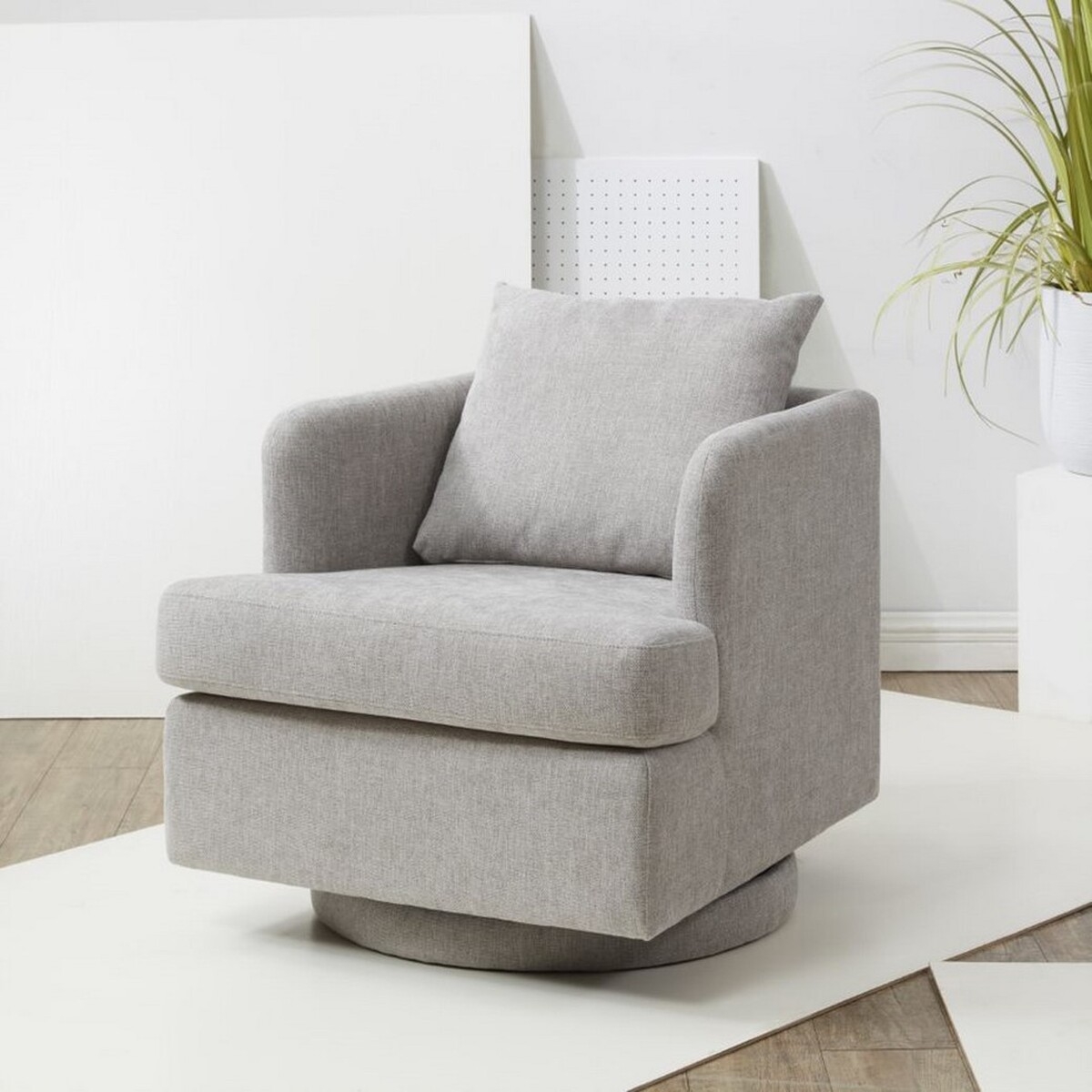 Abbelina Swivel Accent Chair - Grey - Image 1