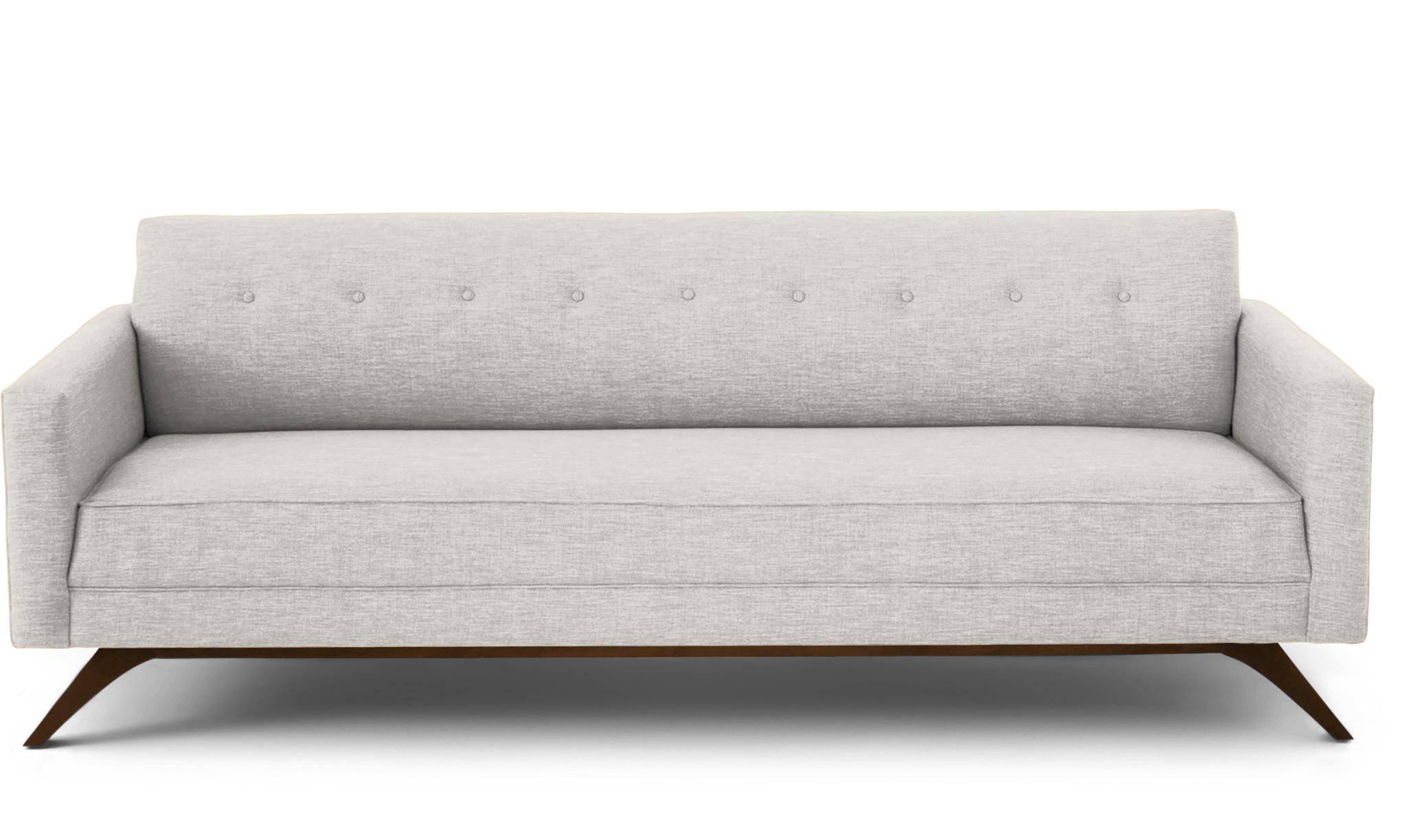 Modern Sofa - Roddy Mid Century Couch - Tussah Snow - Mocha - White - Image 0