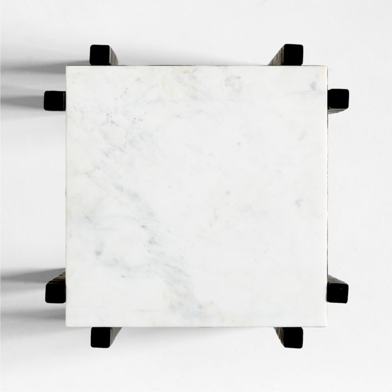 Serra White Marble End Table - Image 3