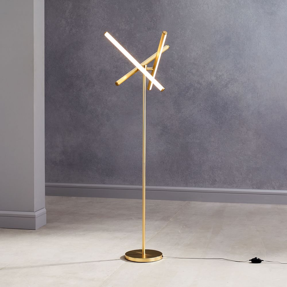 Light Rods LED Floor Lamp Antique Brass (64") - Image 0