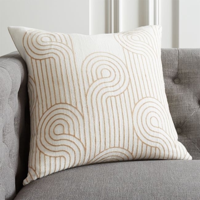 20" Swirls Pillow with Feather-Down Insert - Image 0