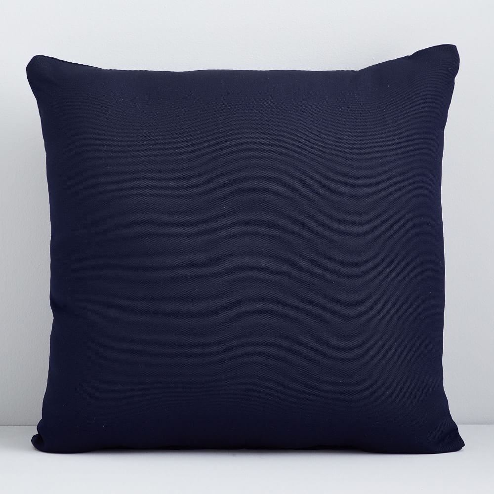 Sunbrella Indoor/Outdoor Canvas Pillow, 24"x24", Navy, Set of 2 - Image 0