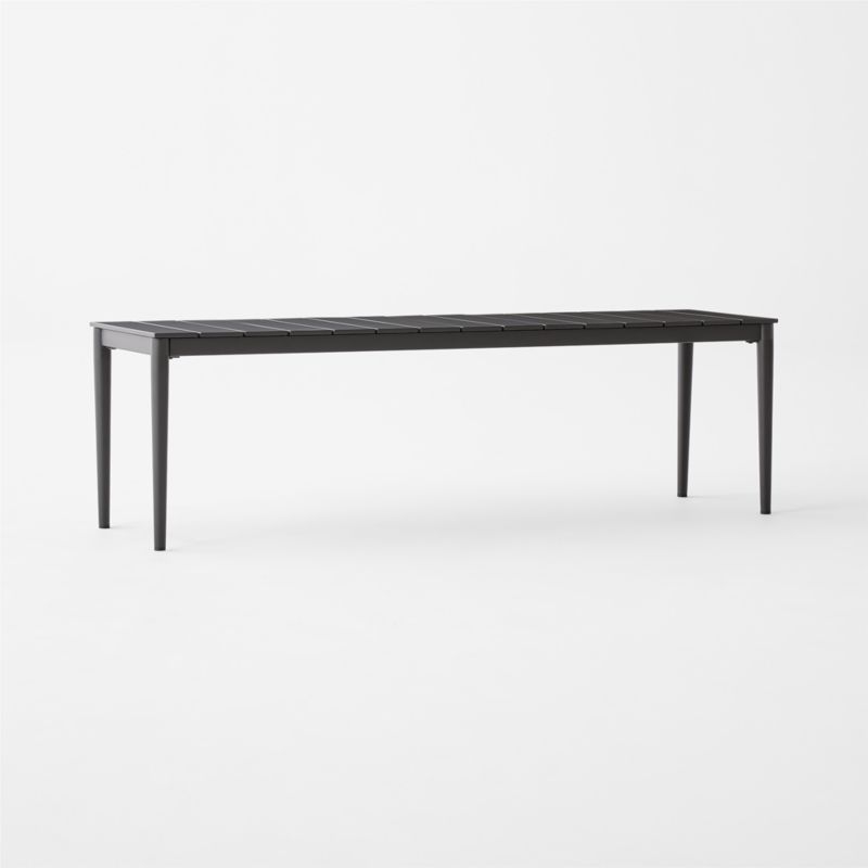 Proux 62" Charcoal Black Metal Outdoor Dining Bench - Image 3