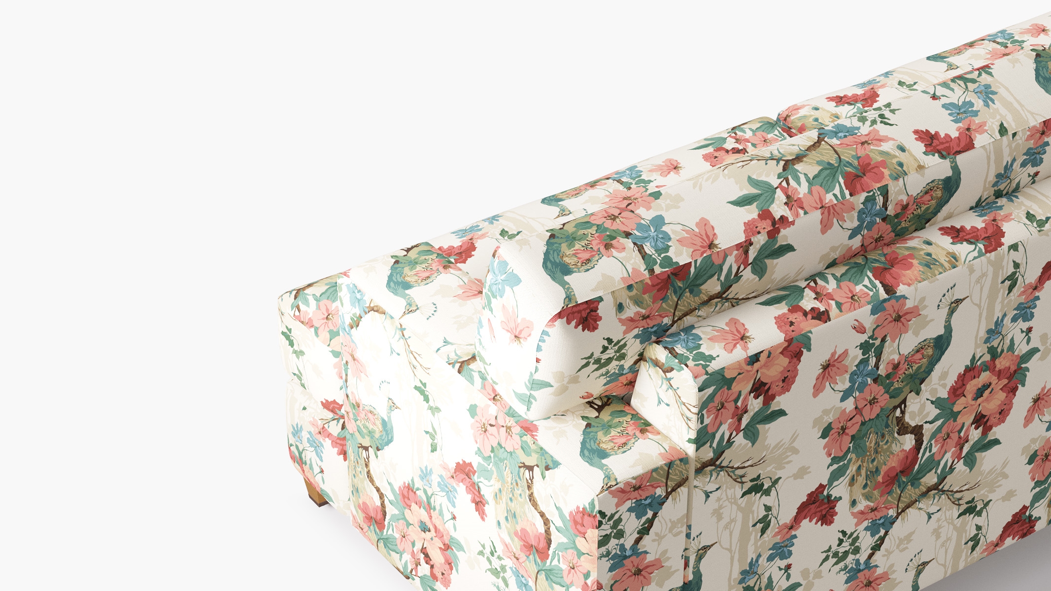 Classic Sofa, Rose Peacock Park, Natural with Antique Brass Caster - Image 4