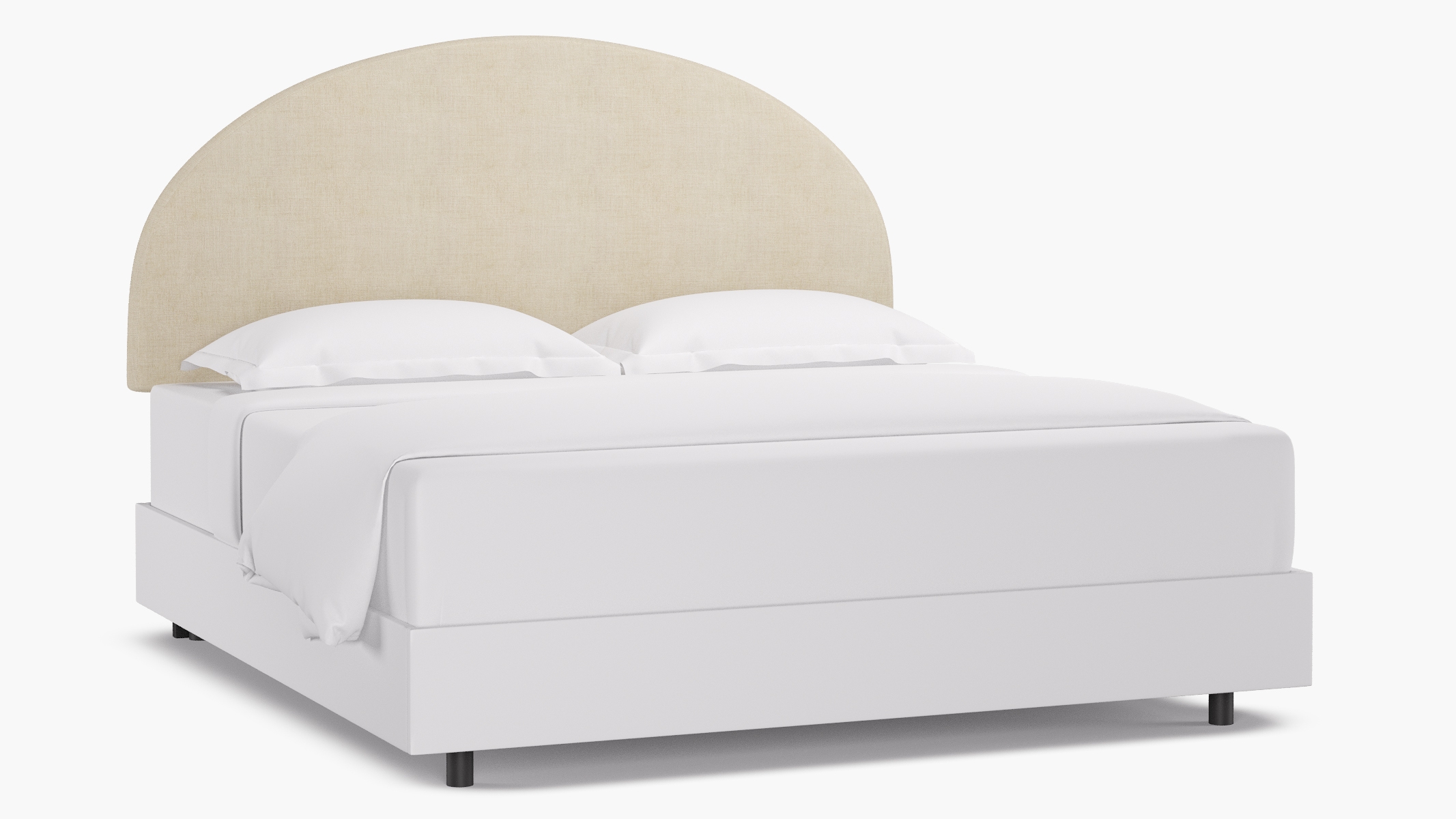 Arched Back Headboard, Talc Everyday Linen, King - Image 0
