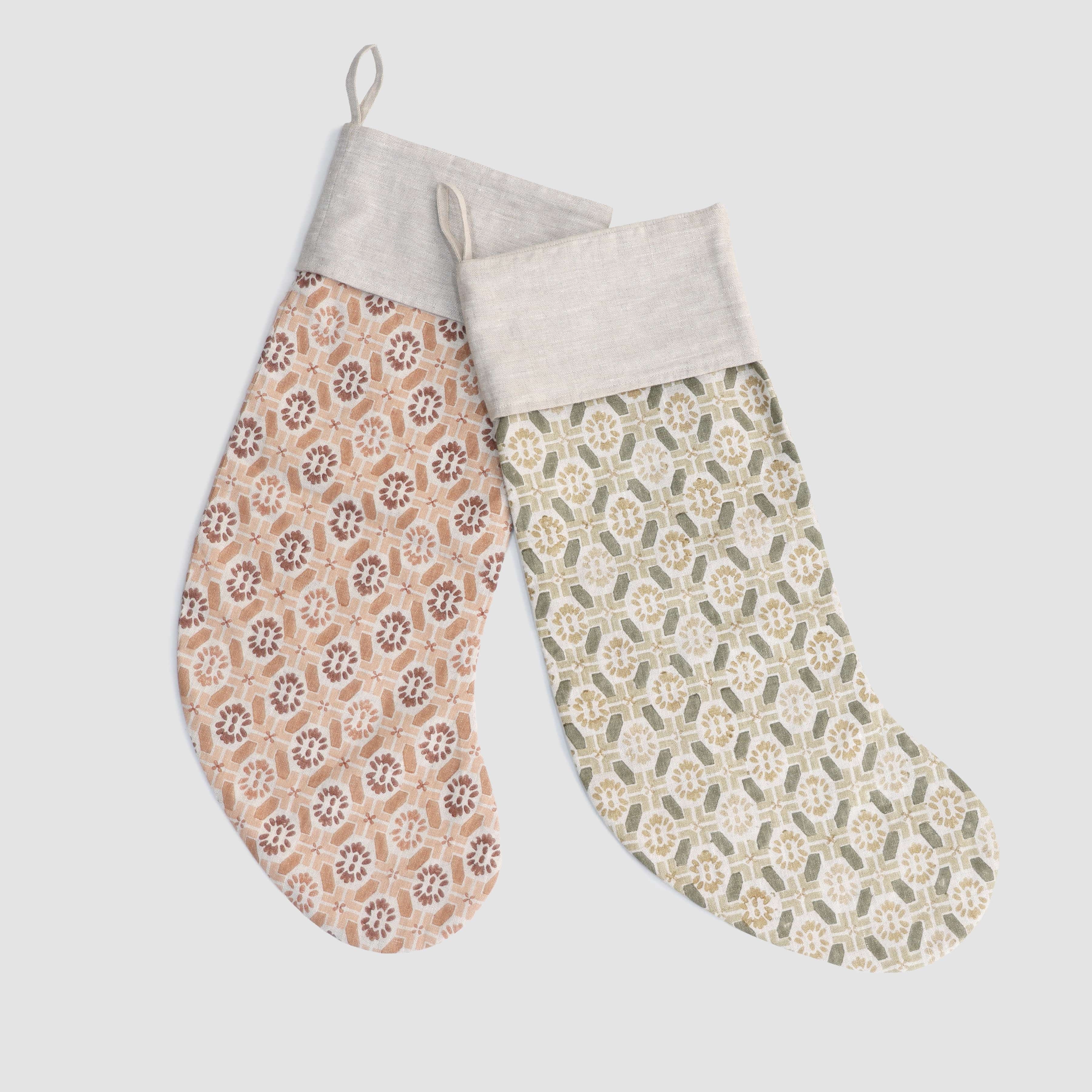 The Citizenry Ayana Block Print Stocking | Sage - Image 5