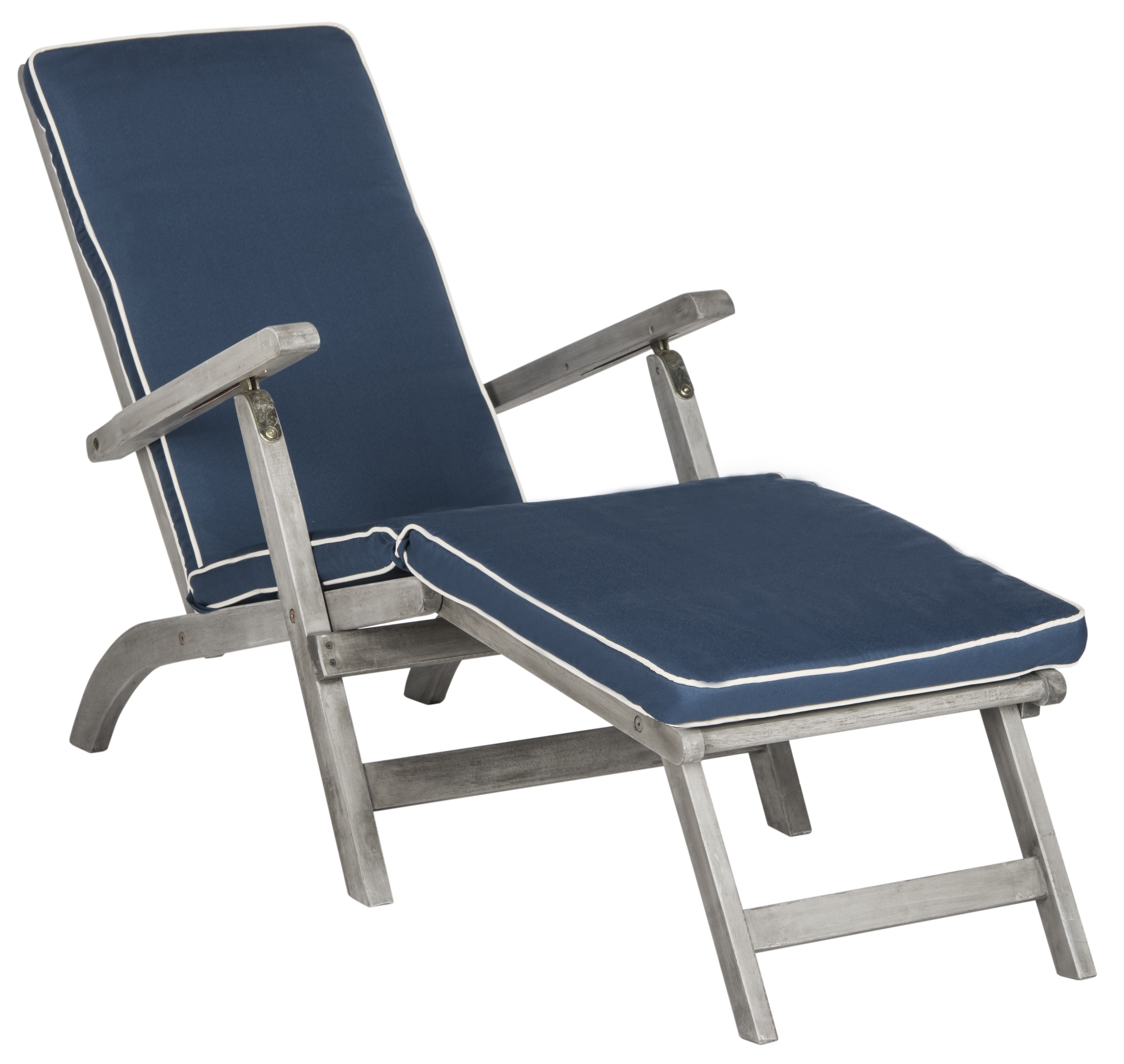 Palmdale Lounge Chair - Grey/Navy - Safavieh - Image 6