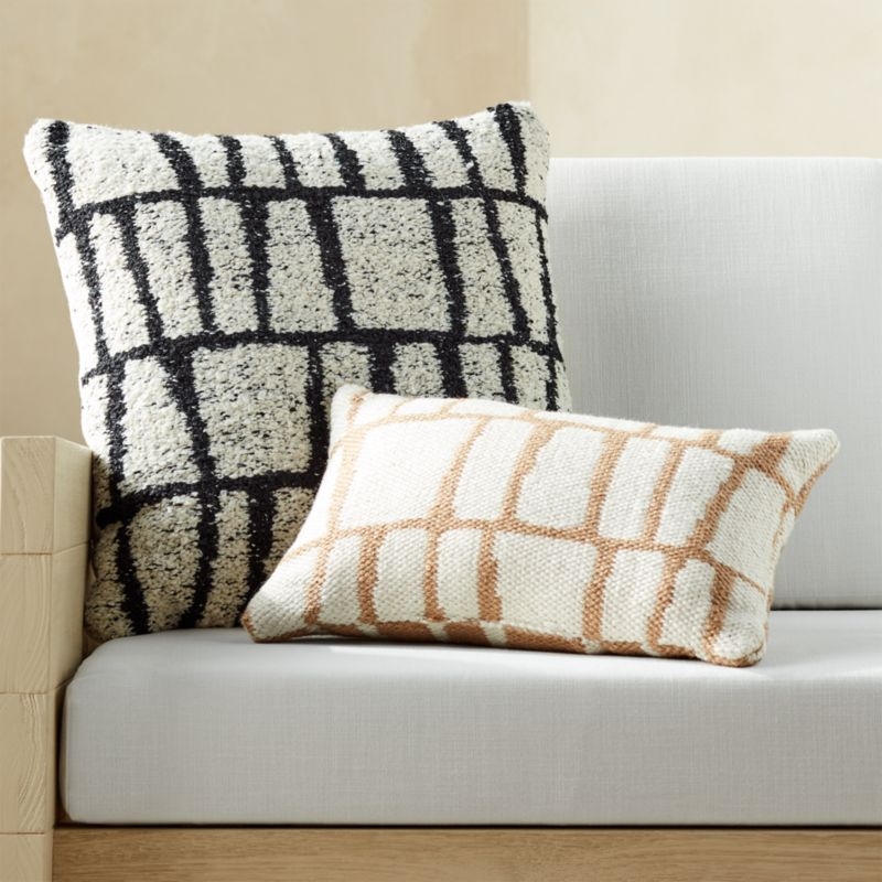 23"x23" Tomar Outdoor Black and White Pillow - Image 1