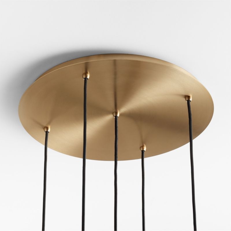 Arren Brass 5-Light Round Pendant with Large Round Clear Glass Shades 40.7" - Image 3