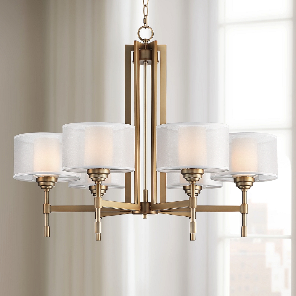 Beauchamp 32" Wide Gold Finish Double Shade 6-Light Chandelier - Style # 86M17 - Image 0