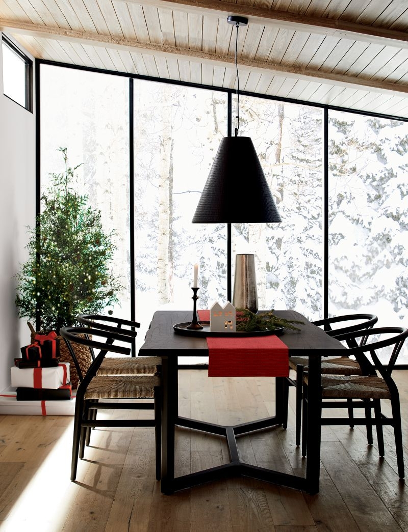 Crescent Black Wood Wishbone Dining Chair - Image 8