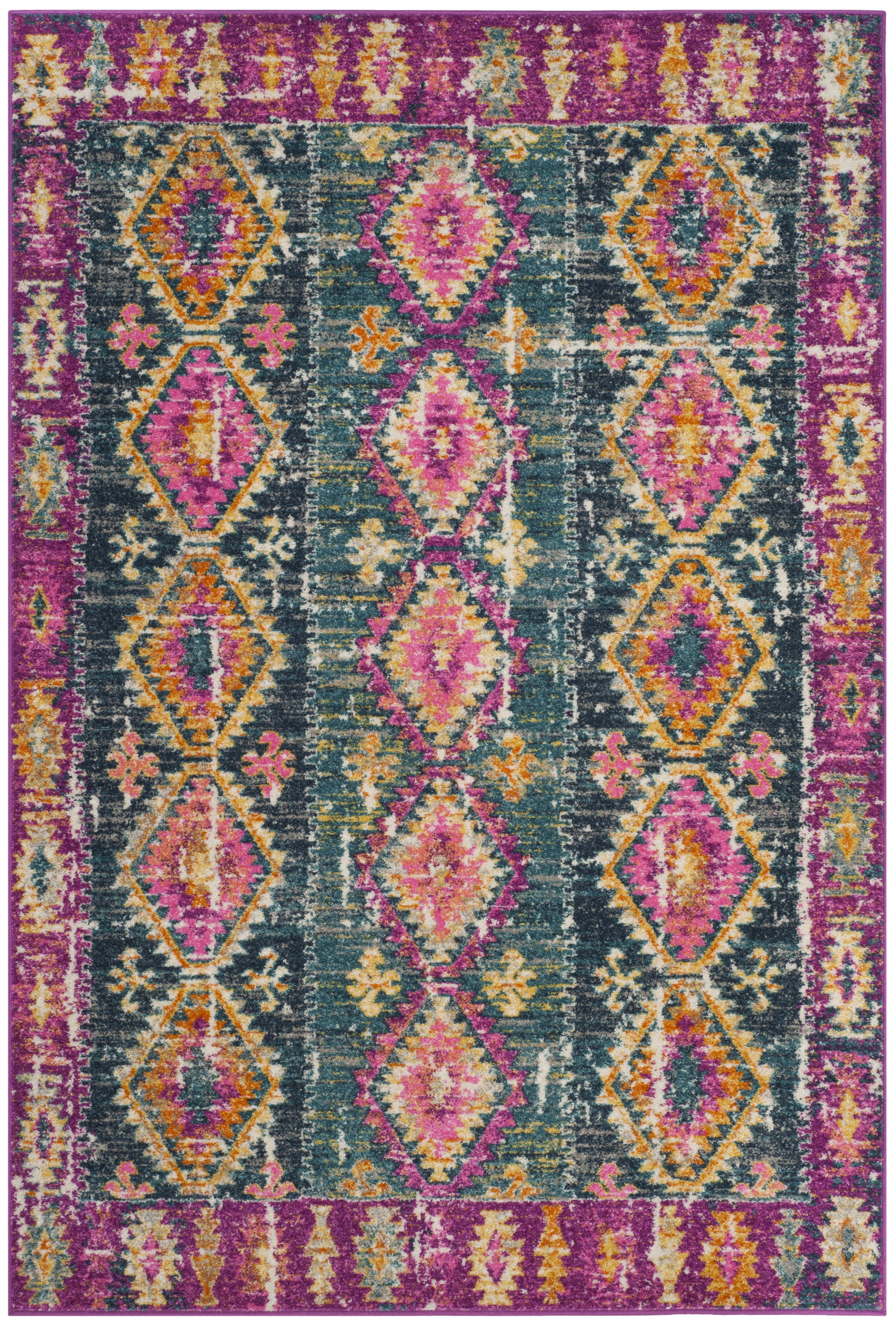Arlo Home Woven Area Rug, MAD129F, Fuchsia/Blue,  5' 1" X 7' 6" - Image 0