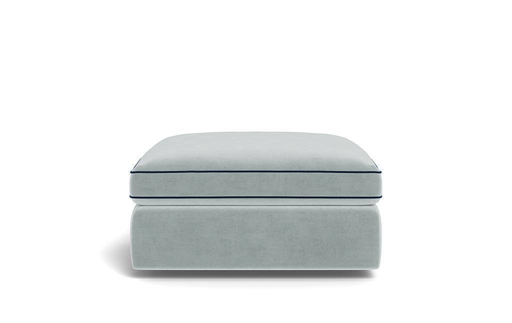 James Square Ottoman with Contrast Piping and Storage Option - Image 0