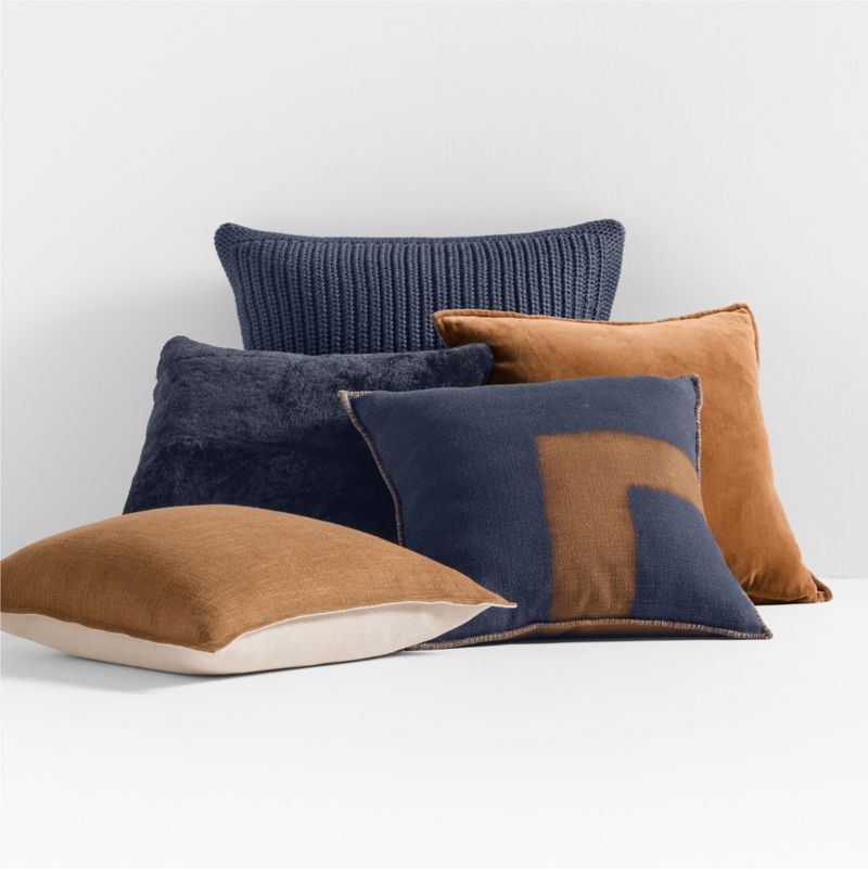 Maple Brown 20x20 Organic Laundered Linen Throw Pillow with Down-Alternative Insert - Image 3