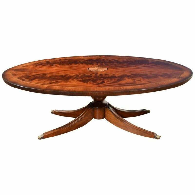 Leighton Hall Furniture Solid Wood Pedestal Coffee Table - Image 0