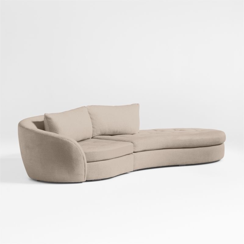 Sinuous 2-Piece Curved Sectional Sofa with Chaise Lounge by Athena Calderone - Image 1