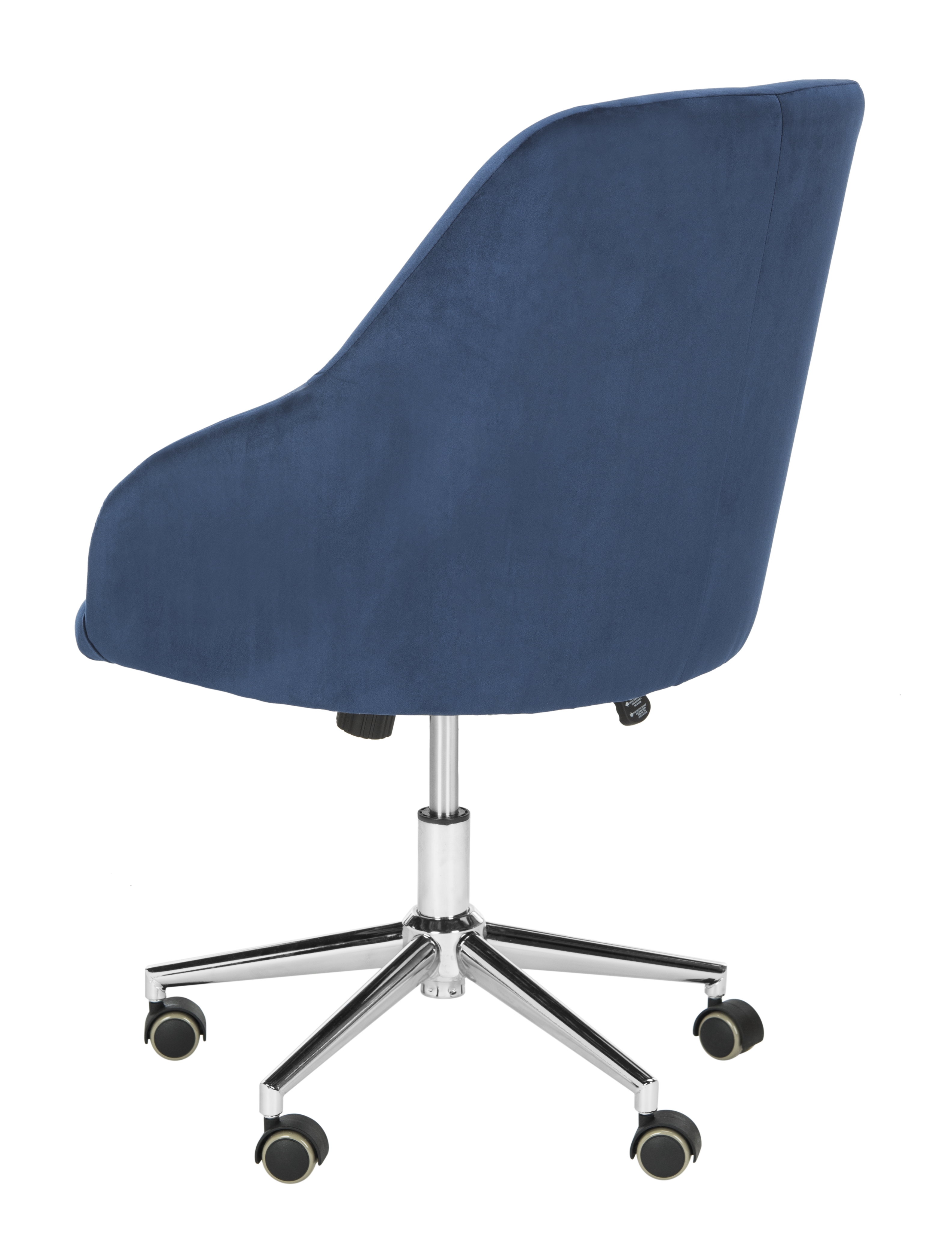 Adrienne Velvet Chrome Leg Swivel Office Chair - Navy/Chrome - Arlo Home - Image 4
