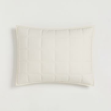 Washed Cotton Light Weight Quilt, Standard Sham, Ivory - Image 0