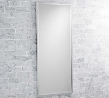 Matte Black Kensington Slim Rectangular Mirror, 20 x 42" - Image 1