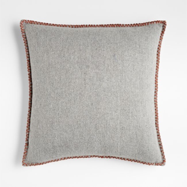 Taloga 20" Grey Pillow Cover with Down-Alternative Insert - Image 0