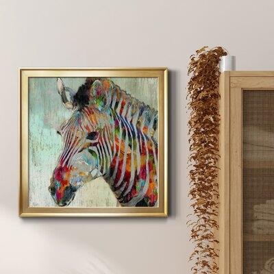 Paint Splash Zebra-Premium Framed Canvas - Ready To Hang - Image 0