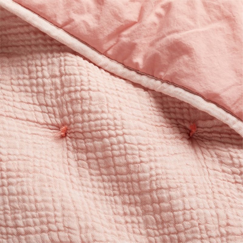 Aire Crinkle Pink Organic Cotton Baby Crib Quilt - Image 5