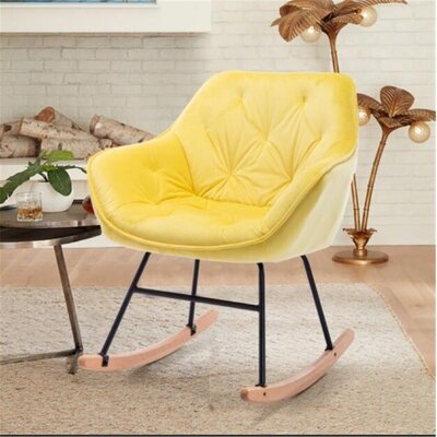 Living Room Comfortable Rocking Chair Accent Chair Yellow - Image 0