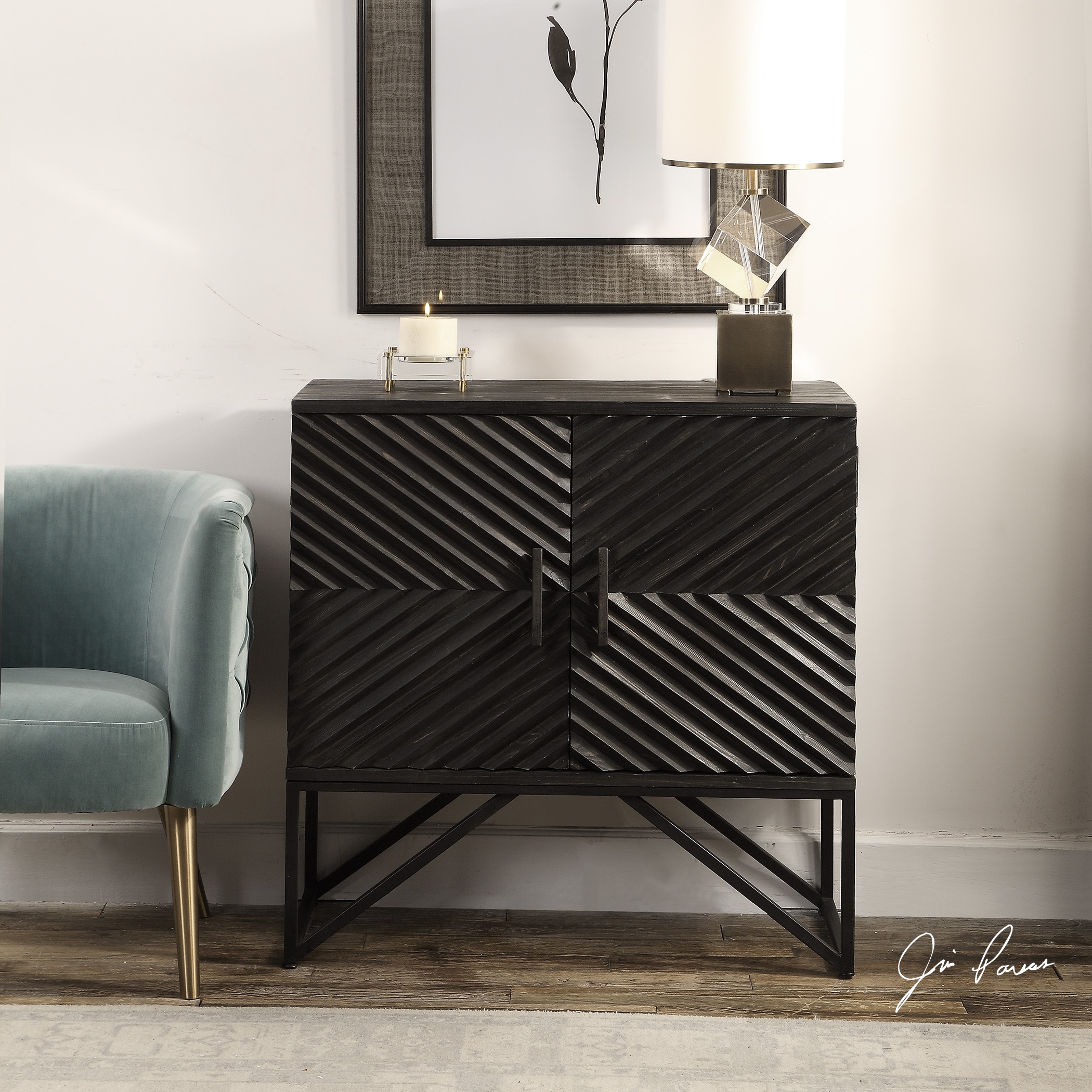 Zadie Ebony Accent Cabinet - Image 3