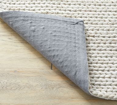 Chunky Knit Sweater Handwoven Rug, 9 x 12', Heathered Oatmeal - Image 5