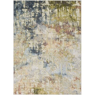 Attalla Abstract Moss Green/Navy/Beige Area Rug - Image 0