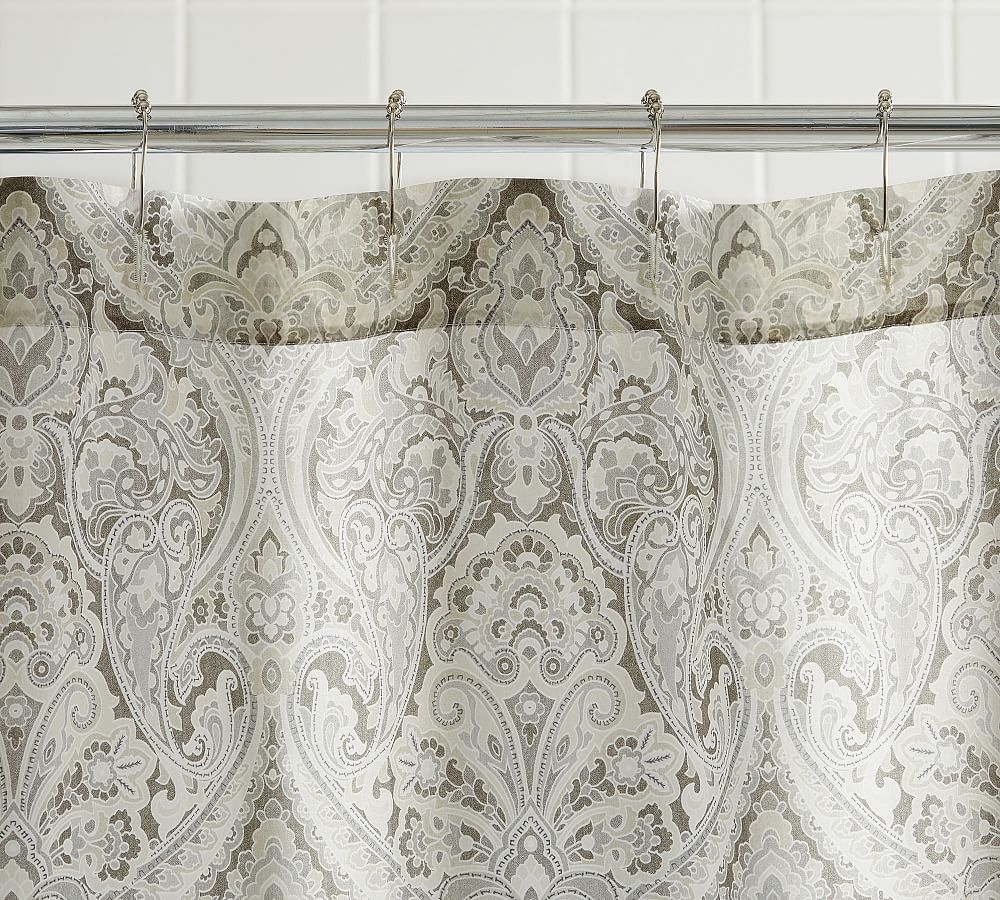 Mackenna Printed Shower Curtain, 72", Taupe - Image 0