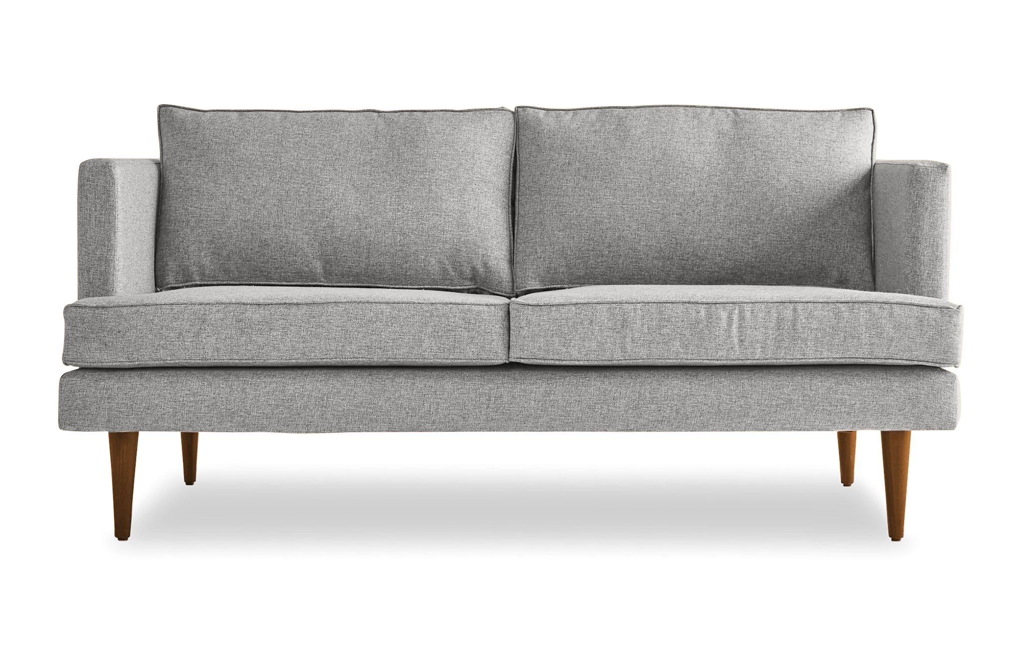 Gray Preston Mid Century Modern 68" Sofa - Sunbrella Premier Fog - Mocha - Image 0