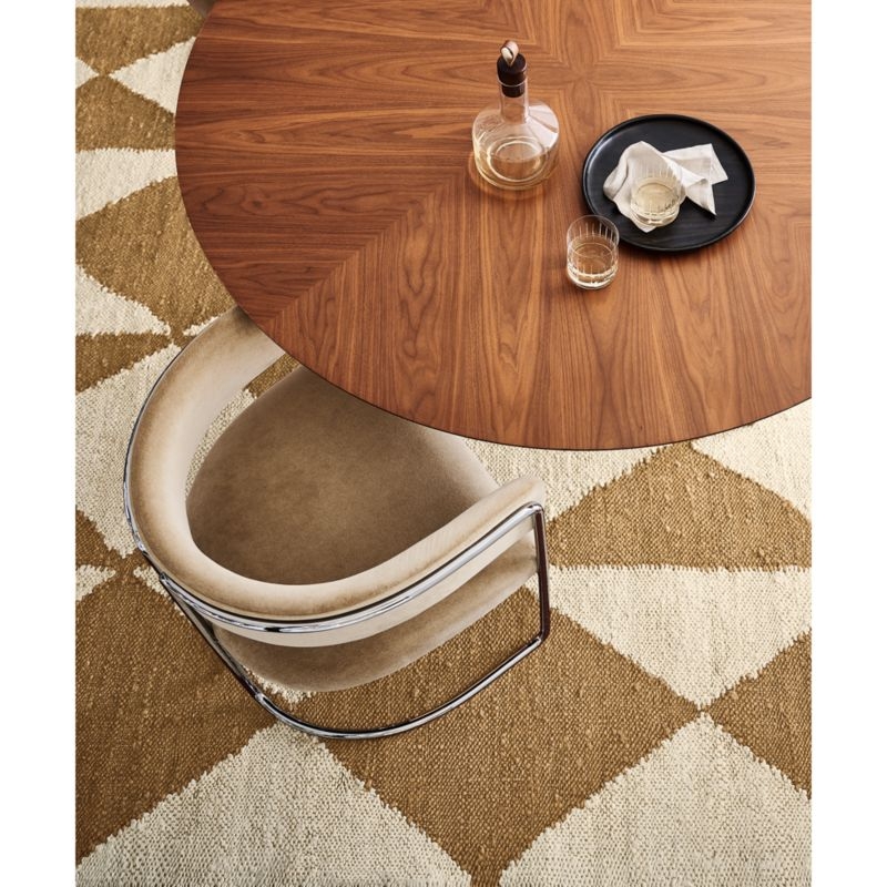 Malak Chrome Upholstered Dining Armchair - Image 4