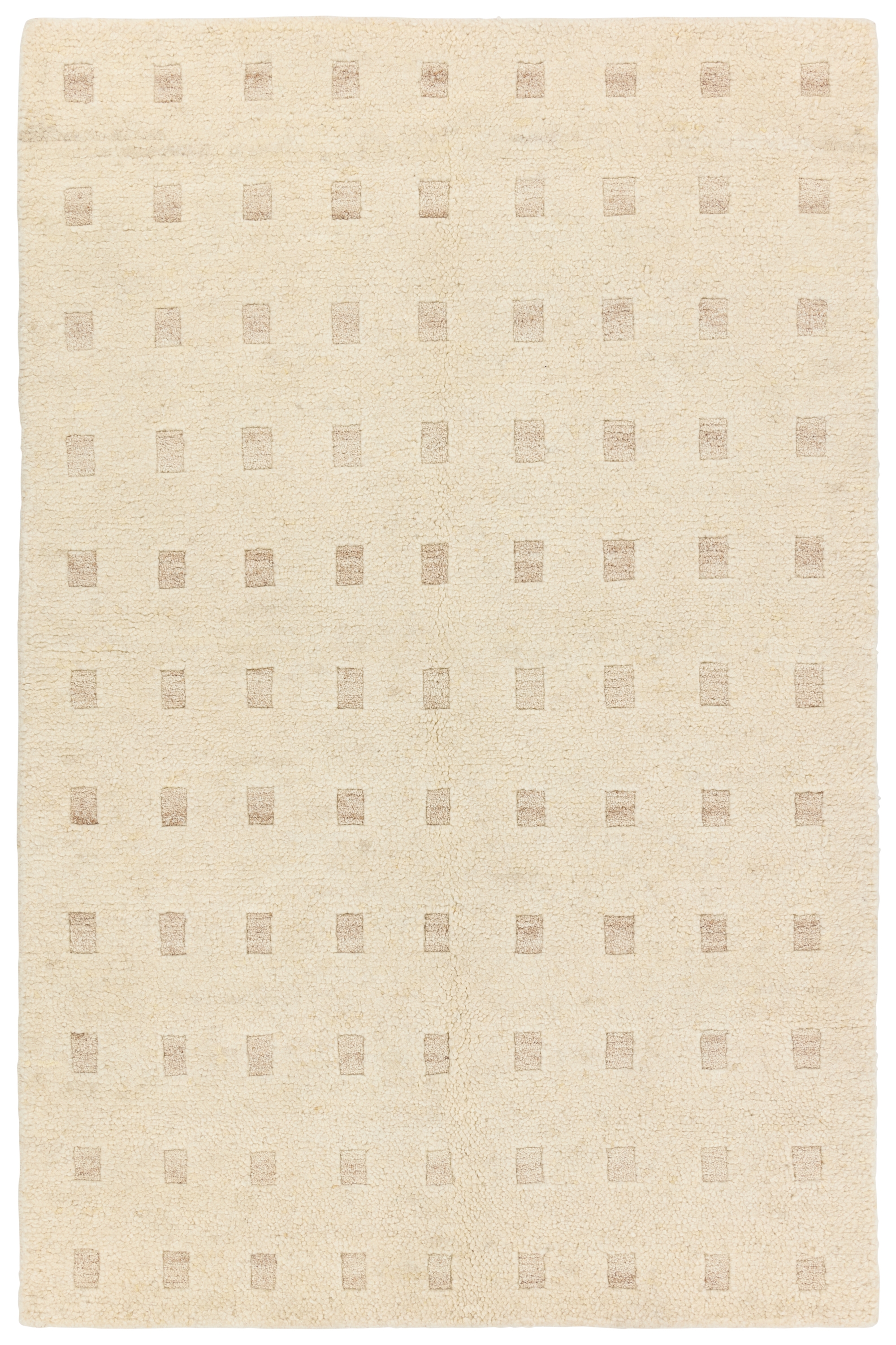 Tayri KEO05 Handknotted Geometric Cream and Beige Area Rug (8'X10') - Image 0