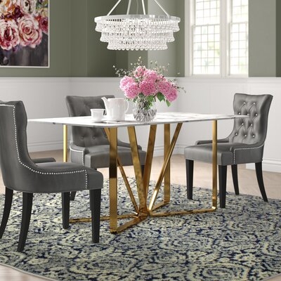 63'' Genuine Marble Dining Table - Image 0