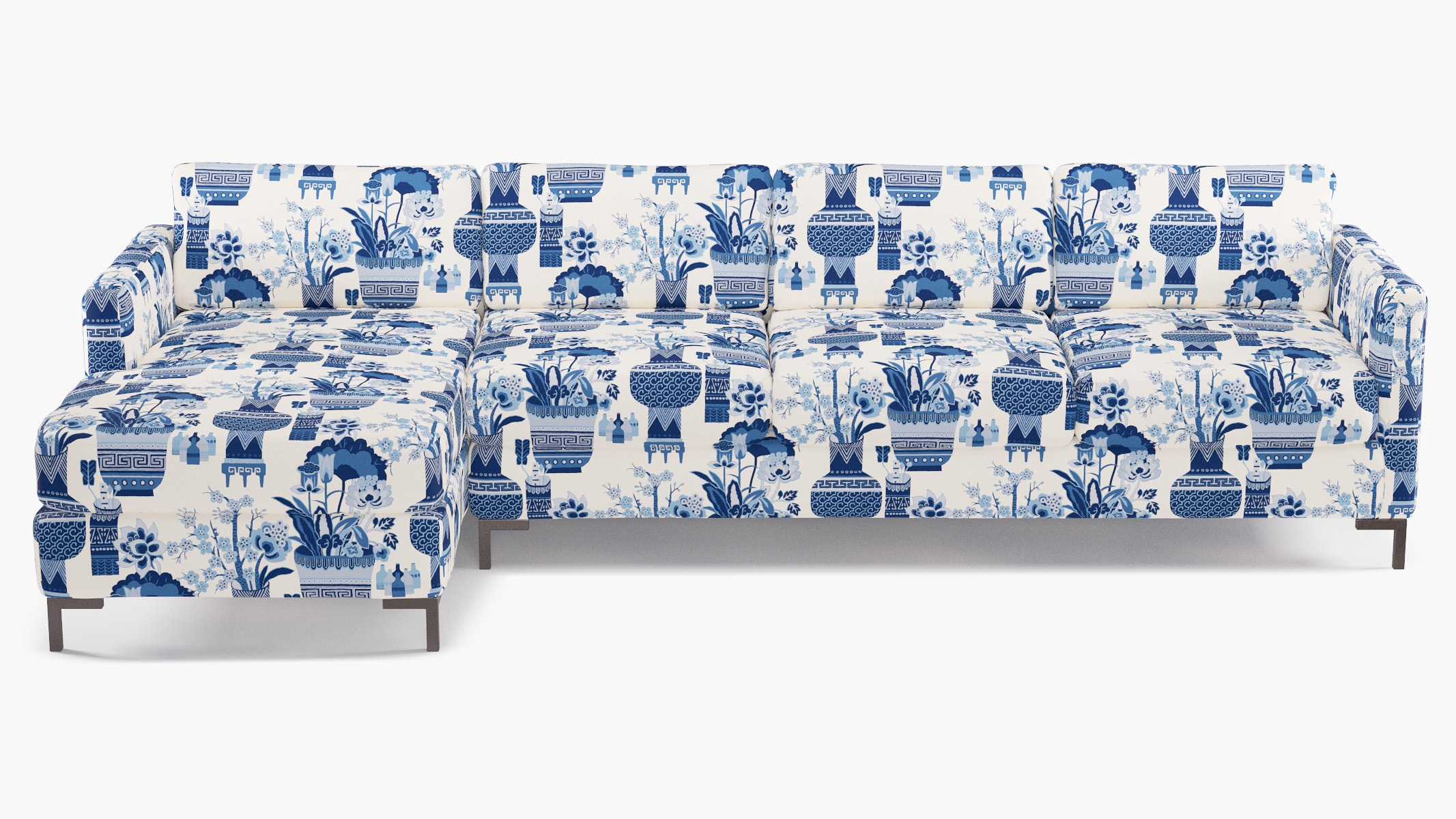 Modern Sectional, Left Facing, Delft Kan-Shie, Bronze L Leg - Image 0