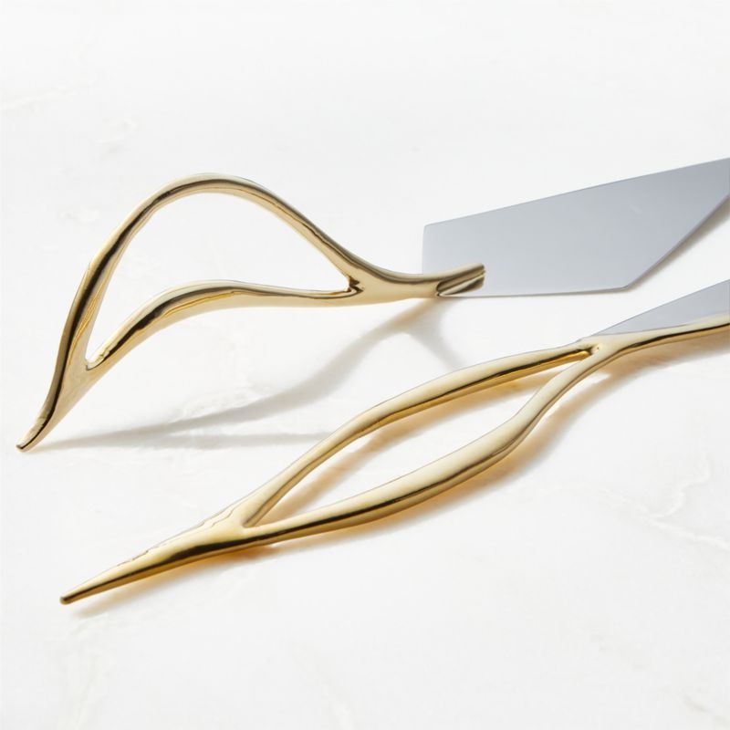 Valleta Gold Cake Servers Set of 2 - Image 1
