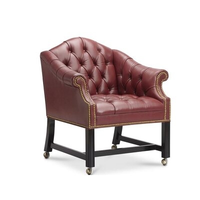 Alec 23" Wide Tufted Full Grain Leather Armchair - Image 0