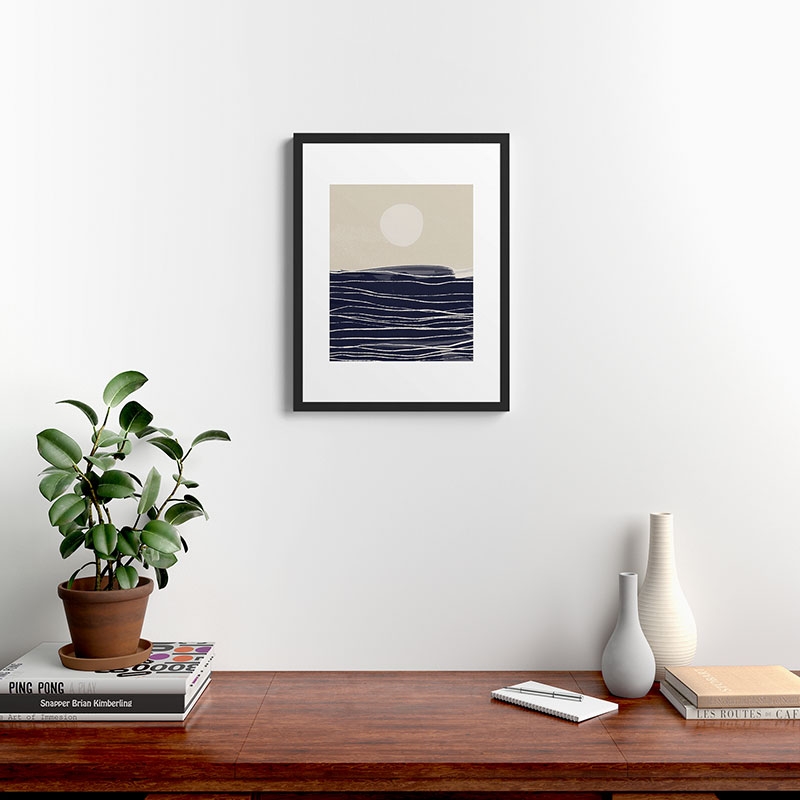 Abstract Seascape 2 by Alisa Galitsyna - Framed Art Print Modern Black 18" x 24" - Image 1