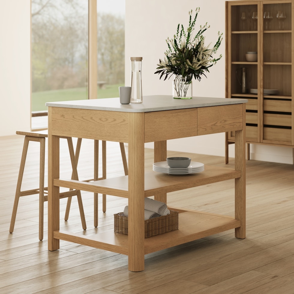 Holme 44" Kitchen Island - White Oak - Image 1