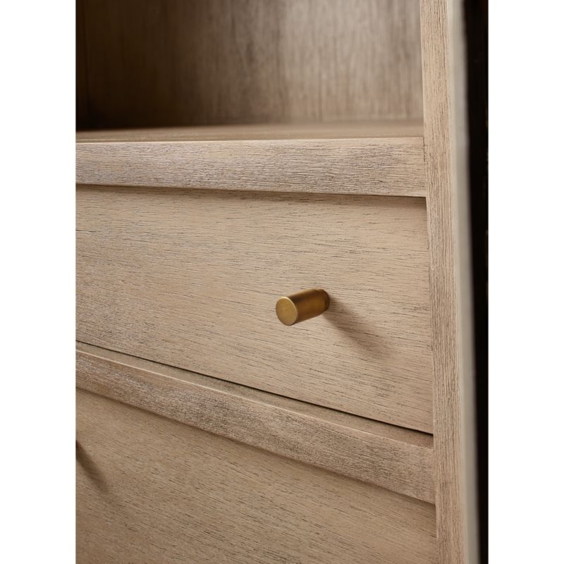 Keane 40" Weathered Natural Wood Closed Bookcase - Image 5