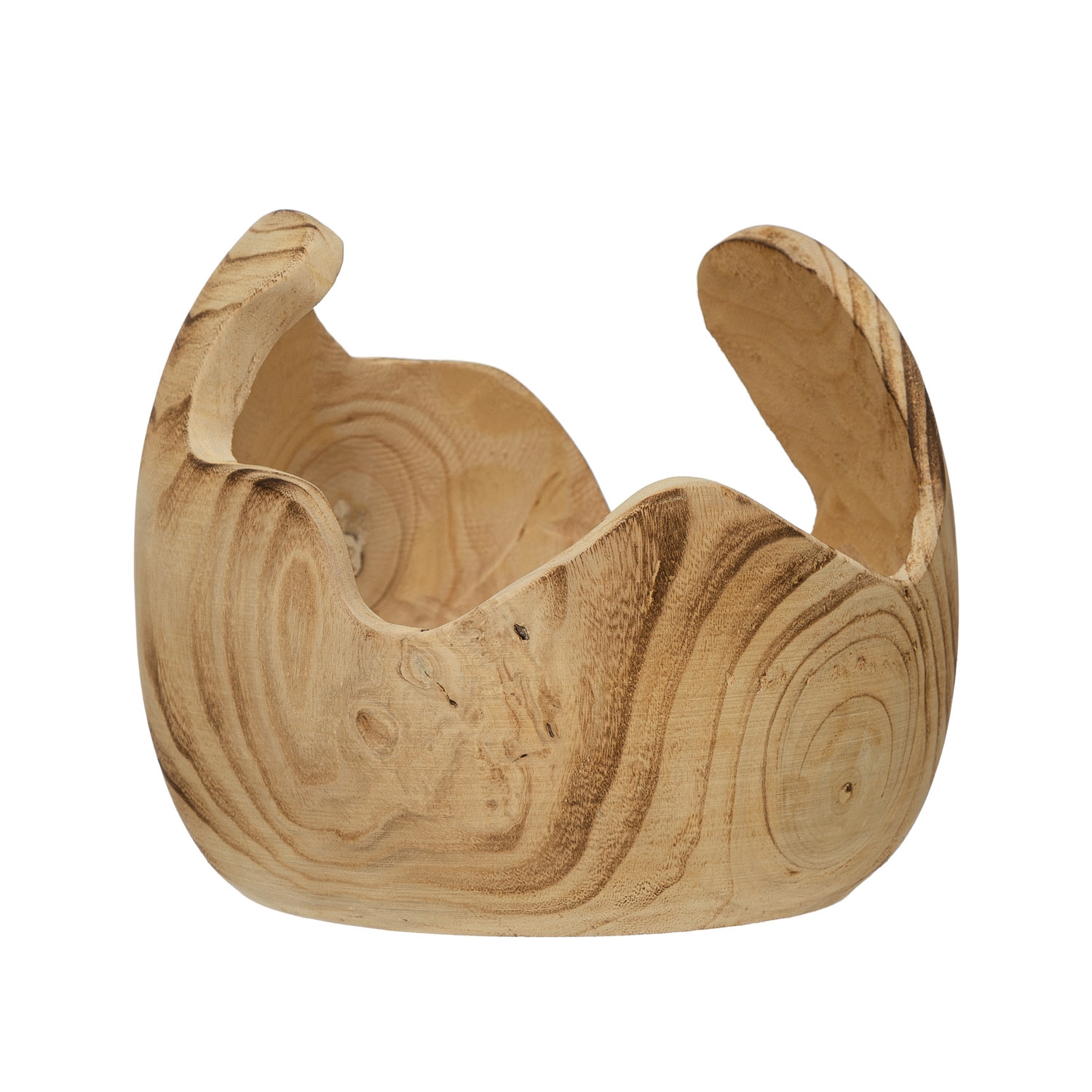 Decorative Paulownia Wood Organic Shaped Bowl - Image 0