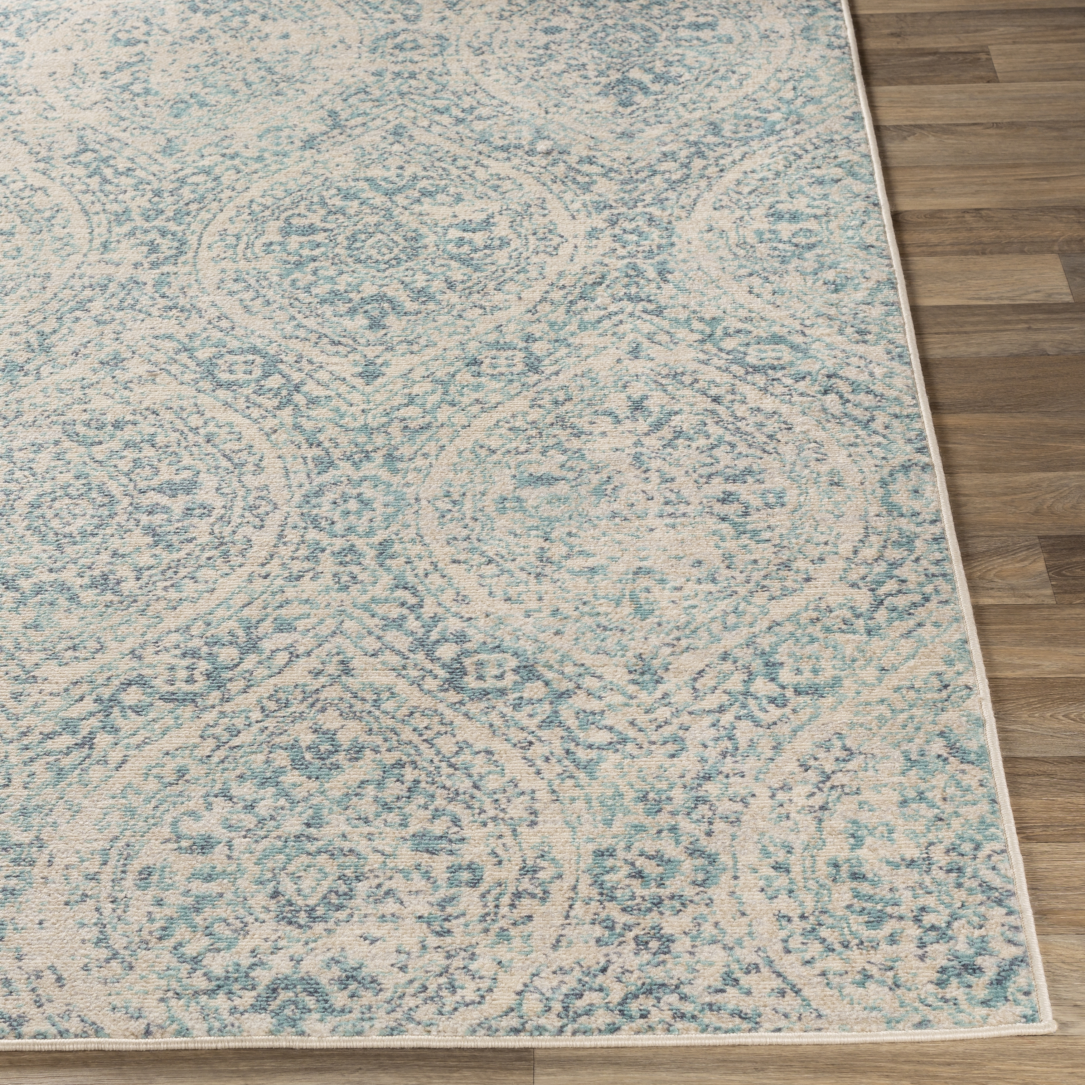 City Light Blue Indoor 6'7" x 9' Machine Woven Rug - Image 2