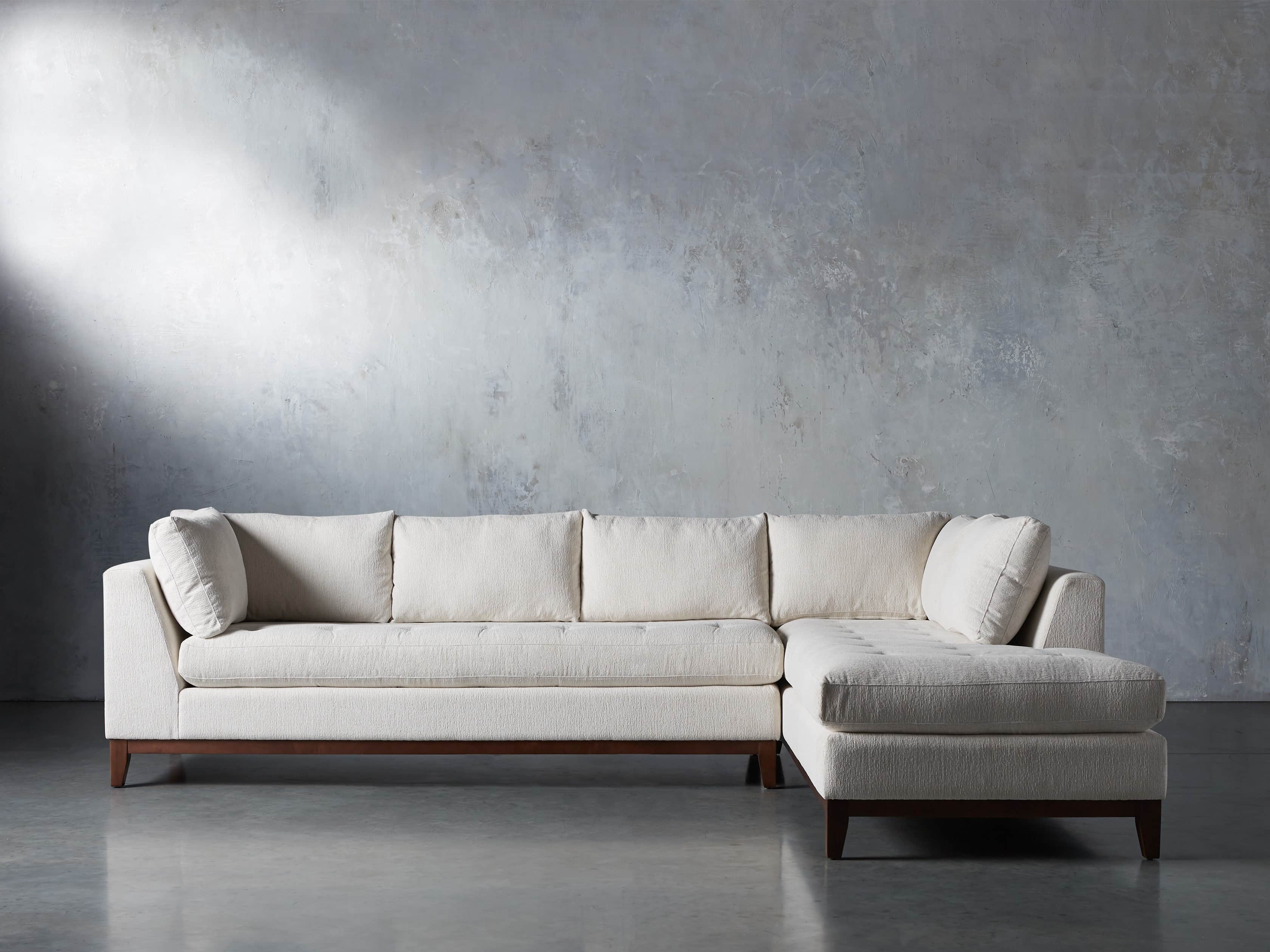 Bryden Two-Piece Daybed Sectional in Upholstered White  Tania Cashmere/Right Arm - Image 0
