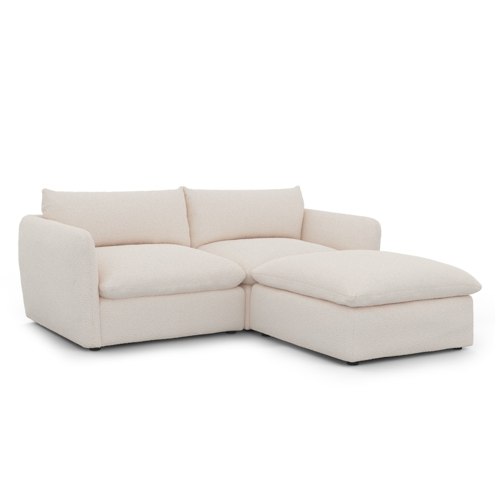 Leigh 92" Modular Sectional -  Ivory Wool Bouclé - Image 0