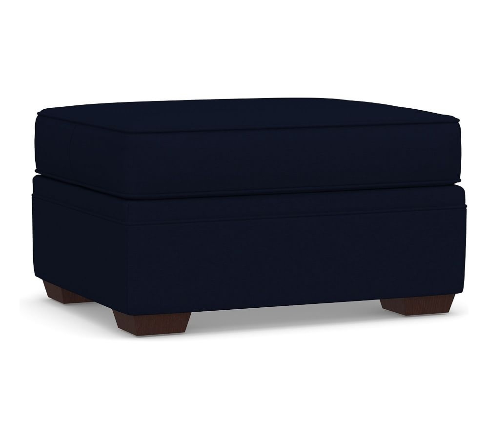 Pearce Upholstered Storage Ottoman, Polyester Wrapped Cushions, Performance Everydaylinen(TM) Navy - Image 0