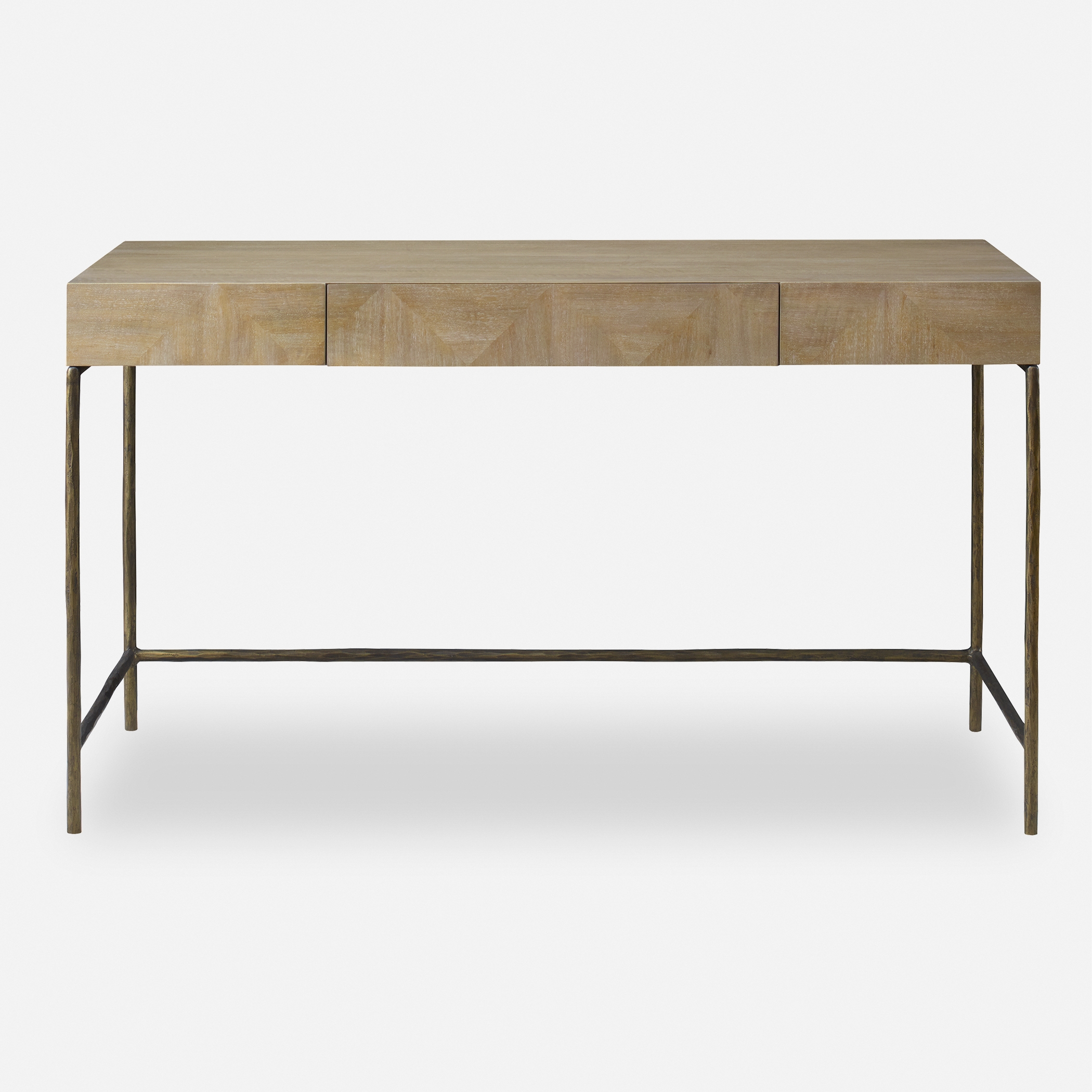 Aristotle Natuiral Wood Modern Desk - Image 0