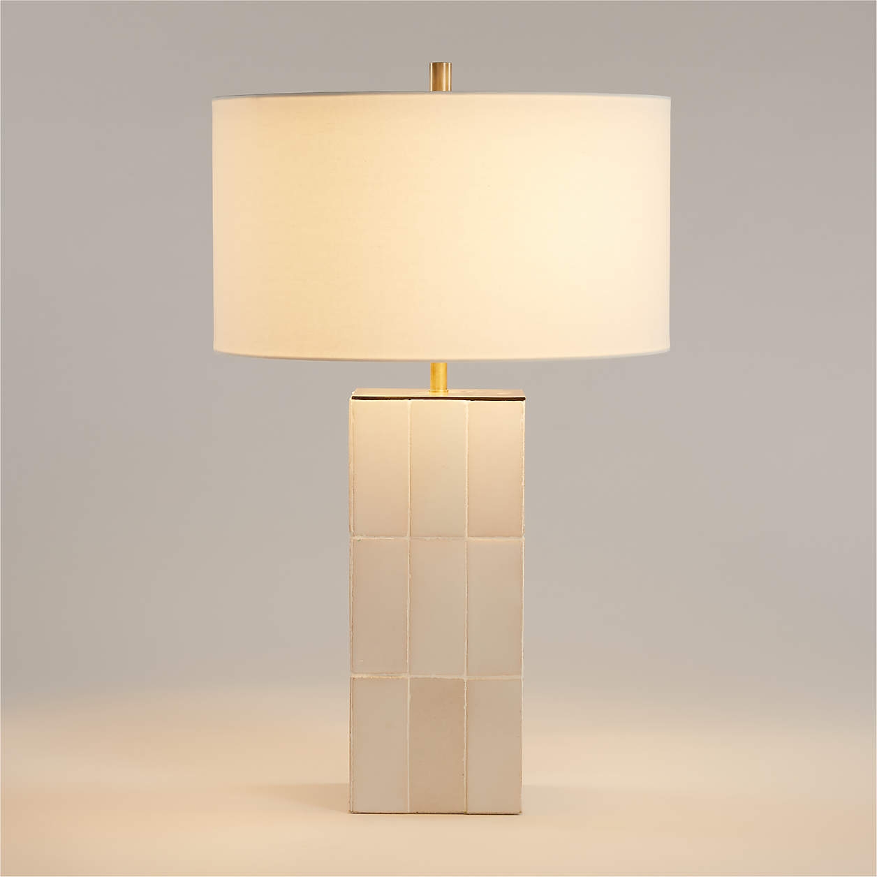 Vista Ceramic Tile White Table Lamp - Image 3